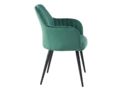 Lot De 2 Chaises Avec Accoudoirs En Velours Et Métal Noir - Vert - ELEANA 8 Lot De 2 Chaises Avec Accoudoirs En Velours Et Métal Noir - Vert - ELEANA -Meubles Soldes Magasin chaise 449999