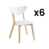 Lot De 6 Chaises CARINE - Hévéa Massif Et MDF - Blanc
