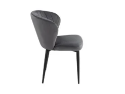 Lot De 2 Chaises CRUSTI - Velours Et Métal - Gris -Meubles Soldes Magasin chaise 453599
