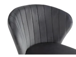 Lot De 2 Chaises CRUSTI - Velours Et Métal - Gris -Meubles Soldes Magasin chaise 453607