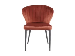 Lot De 6 Chaises CRUSTI - Velours Et Métal - Terracotta -Meubles Soldes Magasin chaise 480501