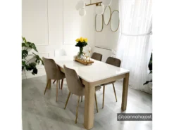 Lot De 2 Chaises MASURIE - Velours Et Métal Doré - Taupe -Meubles Soldes Magasin chaise 485645