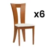 Lot De 6 Chaises TIFFANY - Hêtre Massif - Coloris : Chêne Et Blanc