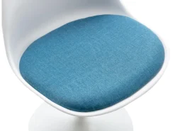 Chaise En Polypropylène, Tissu Et Métal - Bleu Et Blanc - XAFY -Meubles Soldes Magasin chaise 497855