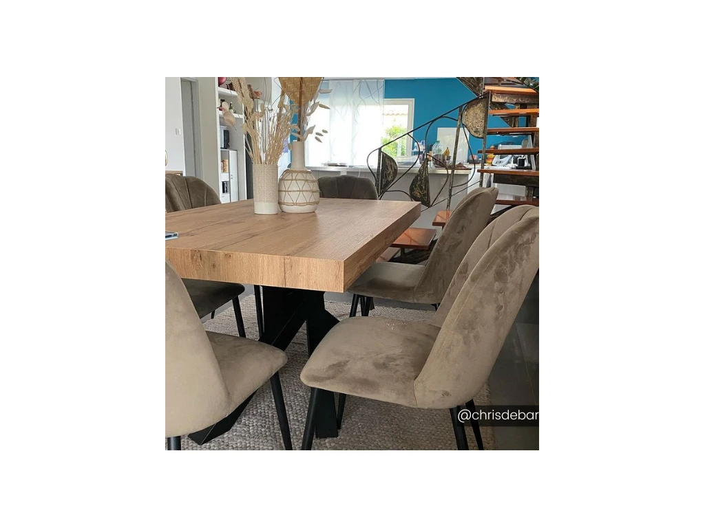 Lot De 2 Chaises ROSARIO - Effet Velours Et Métal Noir - Taupe 10 Lot De 2 Chaises ROSARIO - Effet Velours Et Métal Noir - Taupe – Image 10