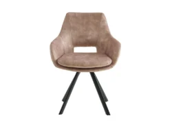 Lot De 2 Chaises Avec Accoudoirs - Velours Et Métal - Beige - KELINE -Meubles Soldes Magasin chaise 506995