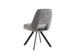 Lot De 2 Chaises - Velours Et Métal - Gris - KELINE -Meubles Soldes Magasin chaise 507091