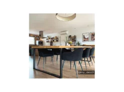 Lot De 6 Chaises BIBO - Avec Accoudoirs - Effet Velours & Métal - Noir 21 Lot De 6 Chaises BIBO - Avec Accoudoirs - Effet Velours & Métal - Noir -Meubles Soldes Magasin chaise 507499