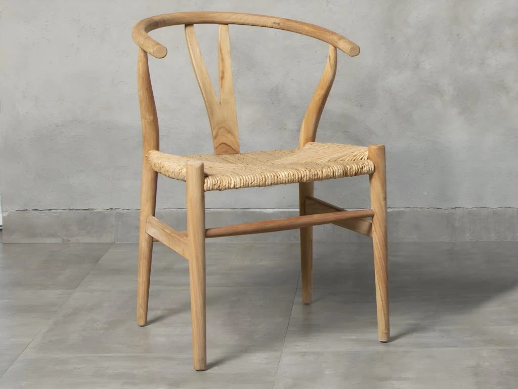 Lot De 2 Chaises En Teck Et Paille - Coloris : Naturel - POGIANA 2 Lot De 2 Chaises En Teck Et Paille - Coloris : Naturel - POGIANA – Image 2