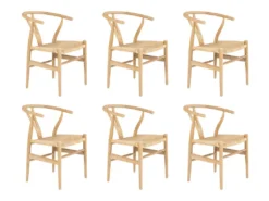 Lot De 6 Chaises En Teck Et Paille - Coloris : Naturel - POGIANA -Meubles Soldes Magasin chaise 5565955