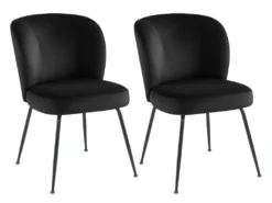 Lot De 2 Chaises En Velours Et Métal - Noir - POLPONA De Pascal MORABITO