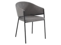 Lot De 2 Chaises Avec Accoudoirs En Tissu Et Métal - Gris - ORDIDA De Pascal MORABITO -Meubles Soldes Magasin chaise 6945227