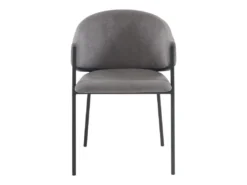 Lot De 2 Chaises Avec Accoudoirs En Tissu Et Métal - Gris - ORDIDA De Pascal MORABITO -Meubles Soldes Magasin chaise 6945229