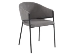 Lot De 6 Chaises Avec Accoudoirs En Tissu Et Métal - Gris - ORDIDA De Pascal MORABITO -Meubles Soldes Magasin chaise 6947753