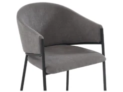 Lot De 6 Chaises Avec Accoudoirs En Tissu Et Métal - Gris - ORDIDA De Pascal MORABITO -Meubles Soldes Magasin chaise 6947769