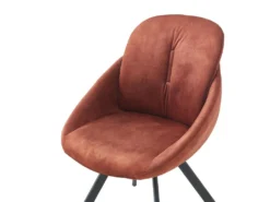 Lot De 2 Chaises Avec Accoudoirs En Velours Et Métal - Terracotta - BUSSELTON -Meubles Soldes Magasin chaise 7313835