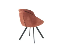 Lot De 2 Chaises Avec Accoudoirs En Velours Et Métal - Terracotta - BUSSELTON -Meubles Soldes Magasin chaise 7313847