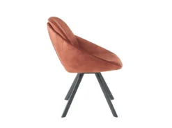 Lot De 2 Chaises Avec Accoudoirs En Velours Et Métal - Terracotta - BUSSELTON -Meubles Soldes Magasin chaise 7313857