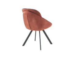 Lot De 6 Chaises Avec Accoudoirs En Velours Et Métal - Terracotta - BUSSELTON -Meubles Soldes Magasin chaise 7325785