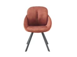 Lot De 6 Chaises Avec Accoudoirs En Velours Et Métal - Terracotta - BUSSELTON -Meubles Soldes Magasin chaise 7325787