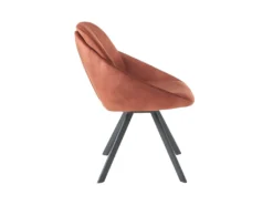 Lot De 6 Chaises Avec Accoudoirs En Velours Et Métal - Terracotta - BUSSELTON -Meubles Soldes Magasin chaise 7325795