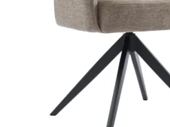Chaise Pivotante Avec Accoudoirs En Tissu Et Métal - Taupe - KONYA -Meubles Soldes Magasin chaise 7326707
