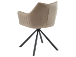 Lot De 2 Chaises Avec Accoudoirs En Velours Et Métal - Beige - IZIALI De Pascal MORABITO -Meubles Soldes Magasin chaise 7725995