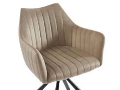 Lot De 2 Chaises Avec Accoudoirs En Velours Et Métal - Beige - IZIALI De Pascal MORABITO -Meubles Soldes Magasin chaise 7725997