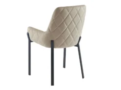 Lot De 6 Chaises Avec Accoudoirs En Velours Et Métal - Beige - CAROLONA De Pascal MORABITO -Meubles Soldes Magasin chaise 8740721