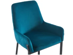 Lot De 6 Chaises Avec Accoudoirs En Velours Et Métal - Bleu - CAROLONA De Pascal MORABITO -Meubles Soldes Magasin chaise 8741639
