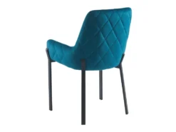 Lot De 6 Chaises Avec Accoudoirs En Velours Et Métal - Bleu - CAROLONA De Pascal MORABITO -Meubles Soldes Magasin chaise 8741643