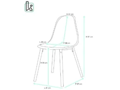 KAYELLES Lot De 4 Chaises Scandinaves De Cuisine Pieds Bois OVA (Blanc) -Meubles Soldes Magasin chaise 8935655
