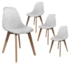 STYGN - Lot De 4 Chaises Avec Maille Grise