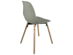 KAYELLES Lot De 4 Chaises Scandinaves De Cuisine Pieds Bois OVA (Gris) -Meubles Soldes Magasin chaise 8936021