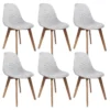 STYGN - Lot De 6 Chaises Avec Maille Grise
