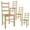 ORTA - Lot De 4 Chaises Naturelles Et Assises En Paille