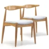 Pack 2 Chaises Corzo, Couleur Chêne, Bois Massif, 52,5 Cm X 50 Cm X 74.5 Cm