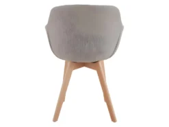 STEFFY - Chaise Scandinave Tissu Lin Pied Hêtre (x4) -Meubles Soldes Magasin chaise 9182109