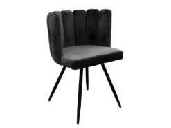 Chaise Ariel Velours Noir - Noir