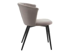 KOLYE - Lot De 2 Chaises Velours Gris Et Pieds Métal -Meubles Soldes Magasin chaise 9219295