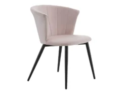 KOLYE - Lot De 2 Chaises Velours Rose Et Pieds Métal -Meubles Soldes Magasin chaise 9219301