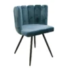 Chaise Ariel Velours Bleu Canard - Bleu Canard