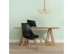 MEDALINE - Lot De 6 Chaises Scandinaves Noires -Meubles Soldes Magasin chaise 9243423