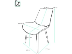 Lot De 2 Chaises Velours De Salle à Manger MADI -Meubles Soldes Magasin chaise 9245389