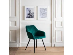 Chaise En Velours BERTILLE Verte - HAPPY GARDEN