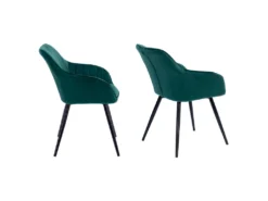 Chaise En Velours BERTILLE Verte - HAPPY GARDEN 7 Chaise En Velours BERTILLE Verte - HAPPY GARDEN -Meubles Soldes Magasin chaise 9248533