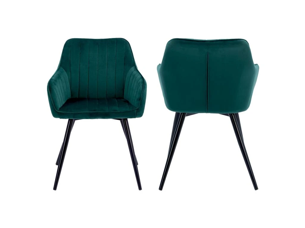 Chaise En Velours BERTILLE Verte - HAPPY GARDEN 4 Chaise En Velours BERTILLE Verte - HAPPY GARDEN – Image 4