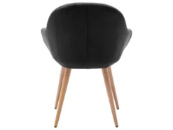 CANCUN - Chaise Scandinave Tissu Gris Anthracite Pieds Métal Effet Bois (x2) -Meubles Soldes Magasin chaise 9249379