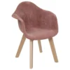Chaise à Accoudoirs Pour Enfant En Velours Rose Côtelé H 56 Cm