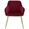 1x Chaise De Salle à Manger En Velours Bordeaux 19_0000134